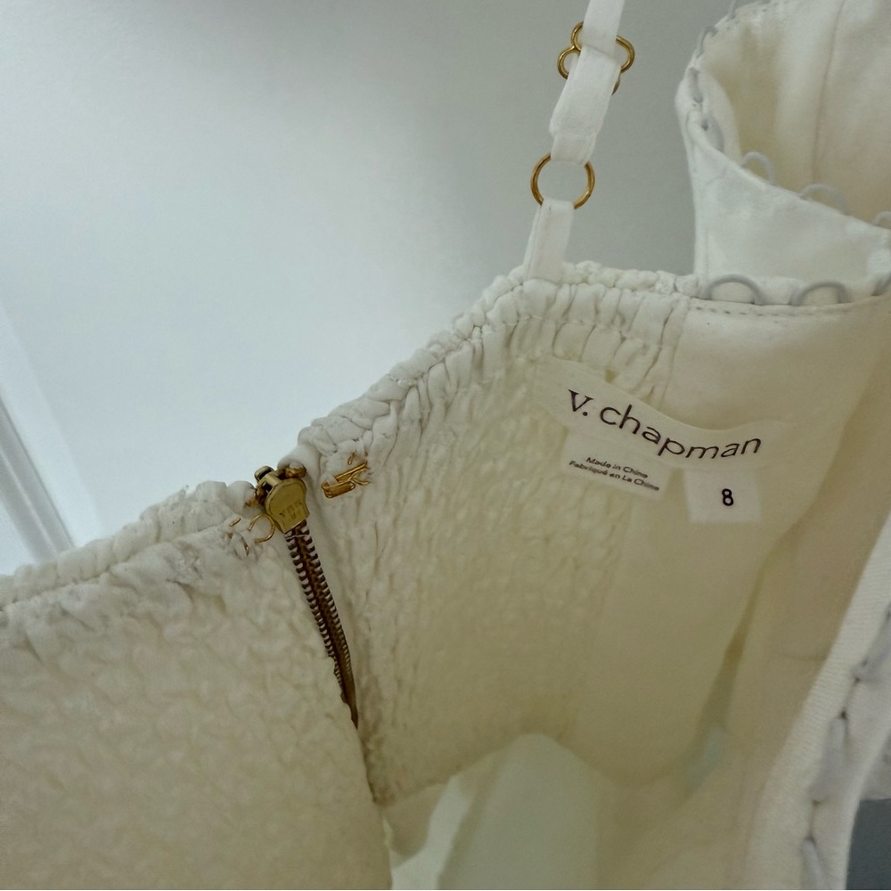 V. Chapman Vera Bustier Midi Dress in White Baroque Floral - Picture 12 of 12